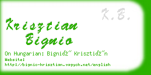 krisztian bignio business card